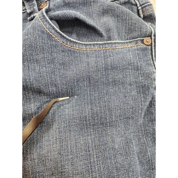 The Limited Mid Rise Flare Leg Denim Jean Size 8S SHORT Blue Stretch Bootcut Y2K - Picture 4 of 16